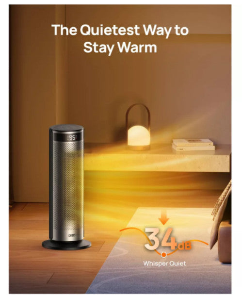 DREO - 20'' Portable Ceramic Space Heater for Home, 70° Oscillation, 12H Time...