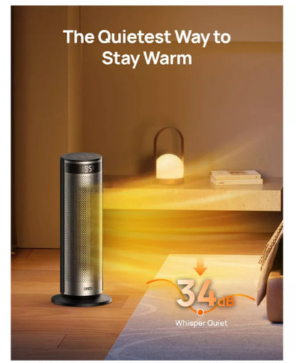DREO - 20'' Portable Ceramic Space Heater for Home, 70° Oscillation, 12H Time...