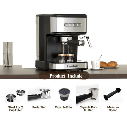 Empstorm Espresso Machine 20 Bar, 2 in 1 Espresso w/Steam pressure coffee Maker