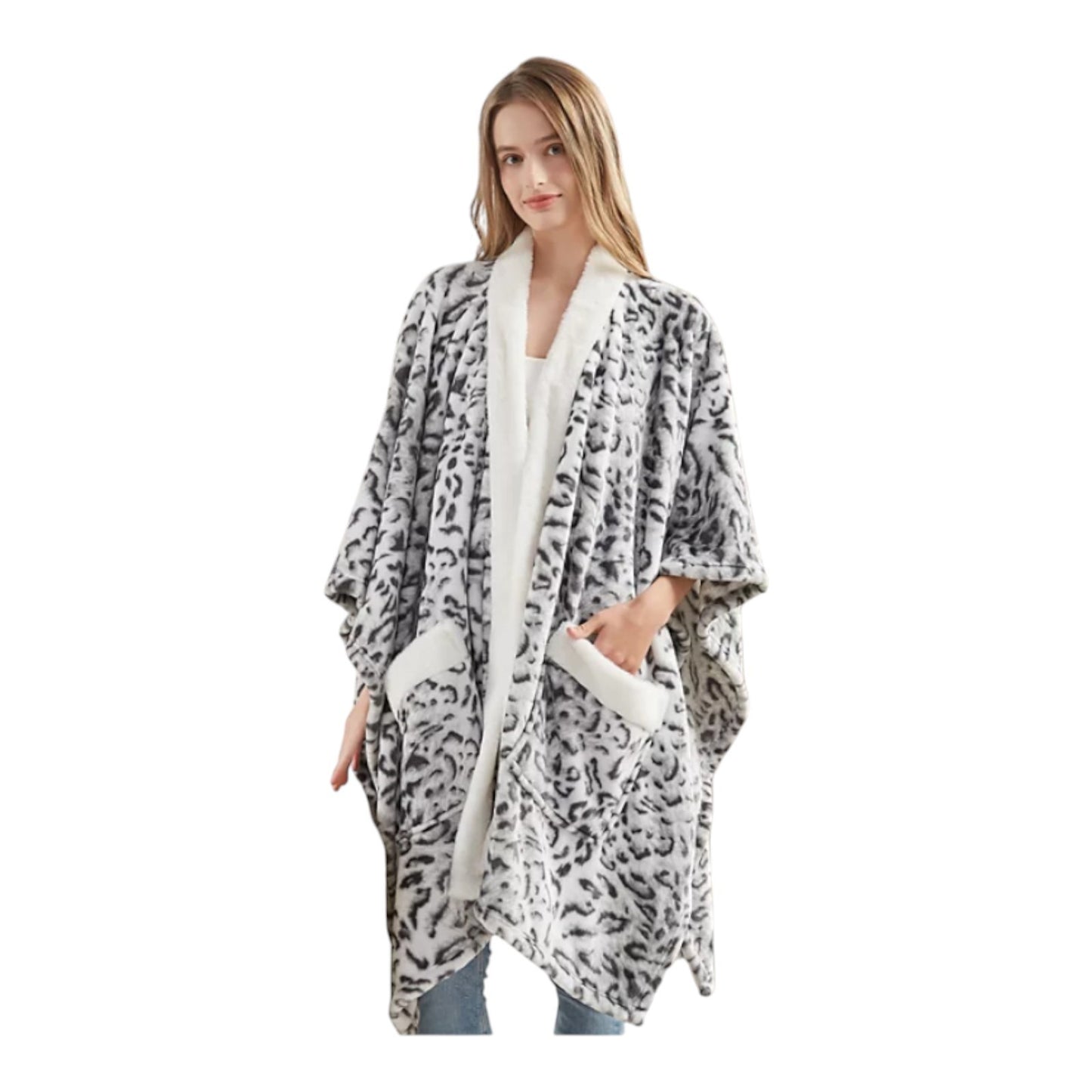 Premier Comfort Cozy Plush Printed Wrap With Oversized Pockets, 50" x 70"