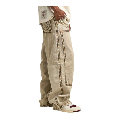 True Religion Carpenter Pants Big T & Super T Baggy Cargo Pants, Black or Canvas