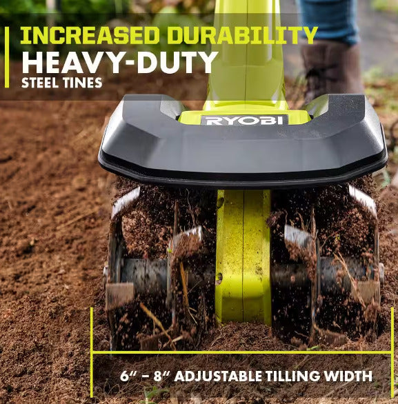 RYOBI P2750 8" Cordless Cultivator - INCLUDES BATTERY & CHARGER