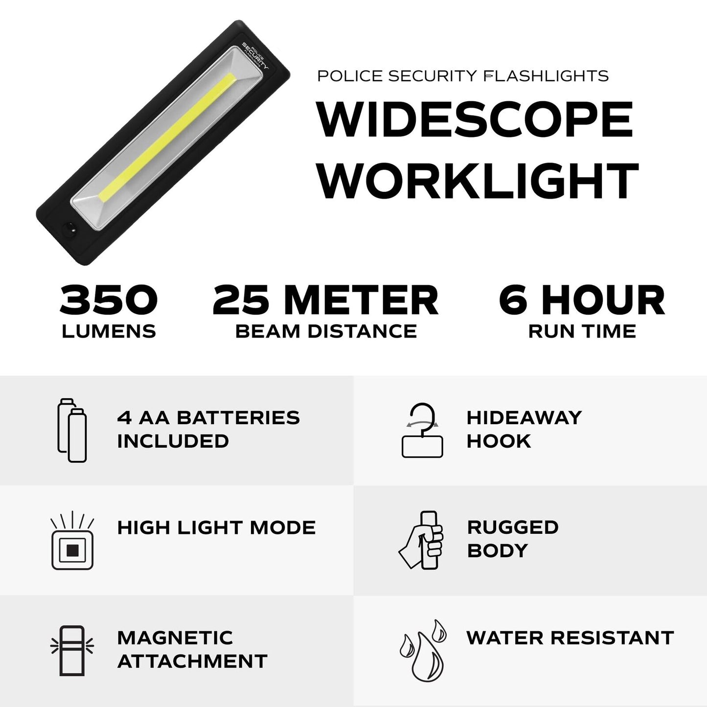 Police Security Widescope Worklight Flashlight