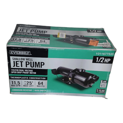 Everbilt 1/2 HP Thermoplastic Shallow Well Jet Pump 1011677535