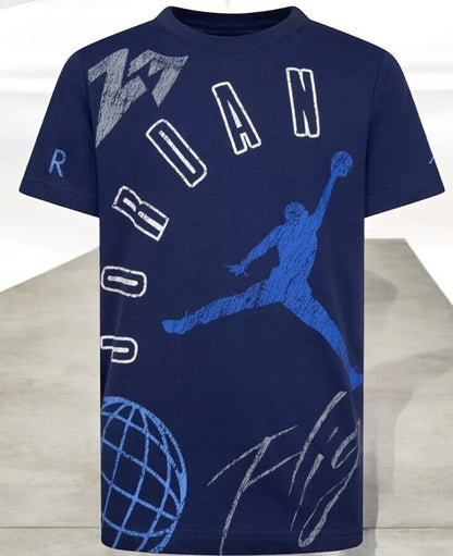 Jordan Big Boys Elements Graphic Tee, Midnight Navy,