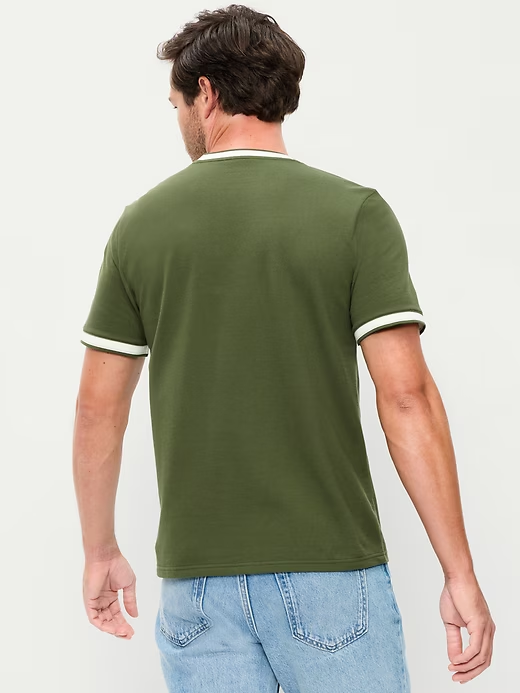 OLD NAVY Men's Crew Neck Trim Ringer Pique T-Shirt Tee NWT, Many colors & Sizes