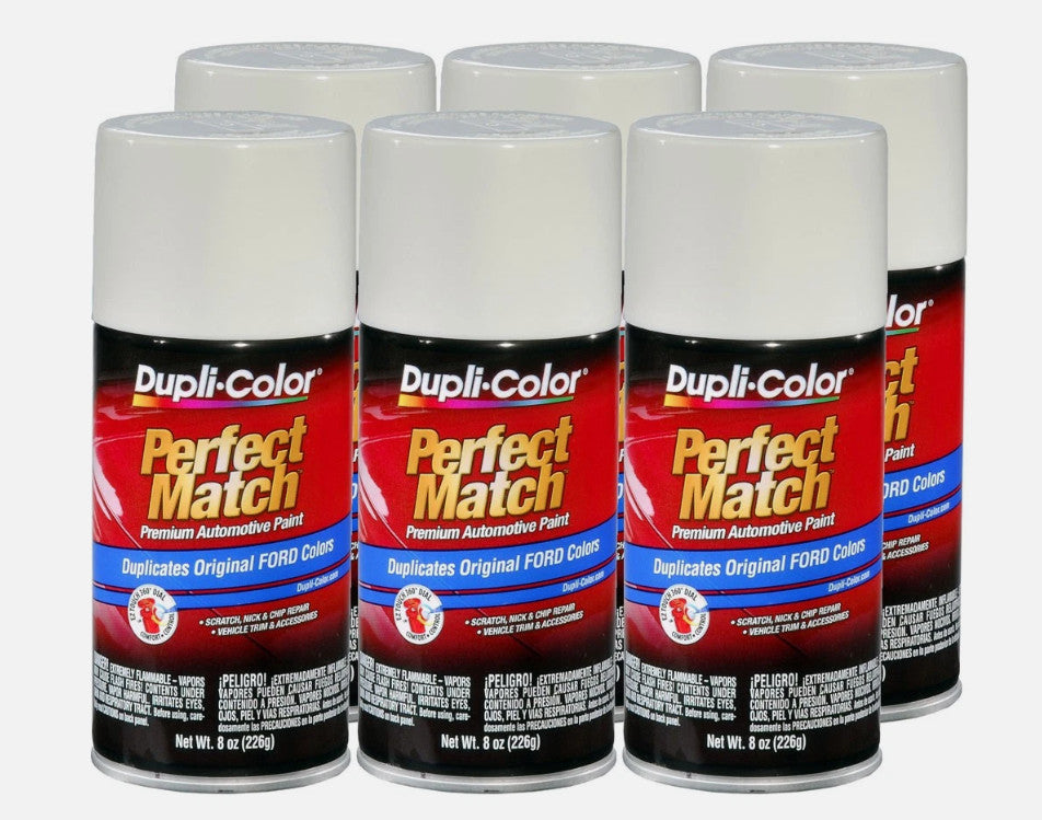 Duplicolor BFM0384 (6-Pack), Aerosol Paint for Ford C, 9E, YG, Pure White