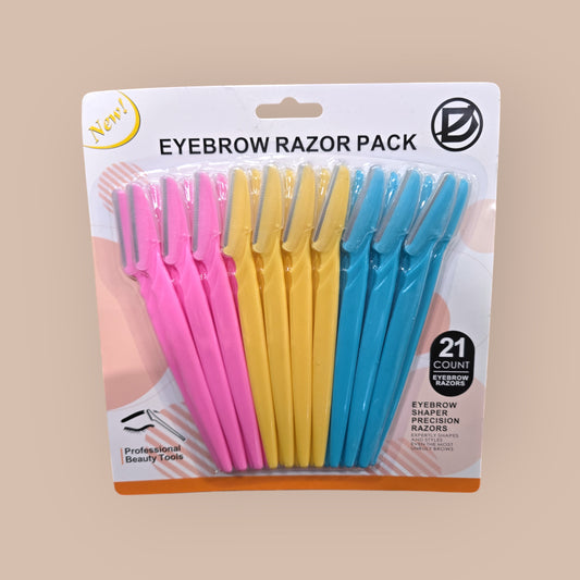 21 Pcs Eyebrow Razor Pack Facial and Eyebrow Shaper