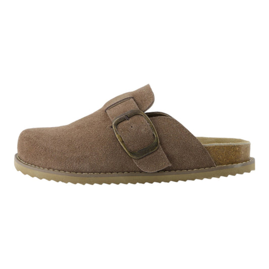 Women's Suede Clogs Adjustable Buckle Slip on Footbed Home Clog Slippers
