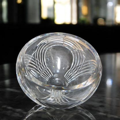 Vintage Julia Genuine Handcut Lead Crystal 24% Glass Ball Bowl Poland