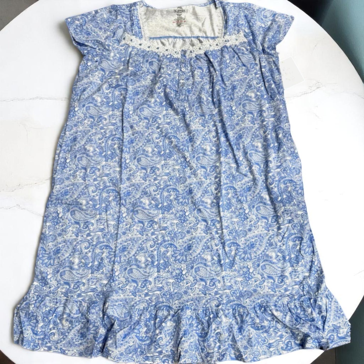 SOPHIA Rene Rofe Women's Paisley Short Sleeve Nightgown-NWT