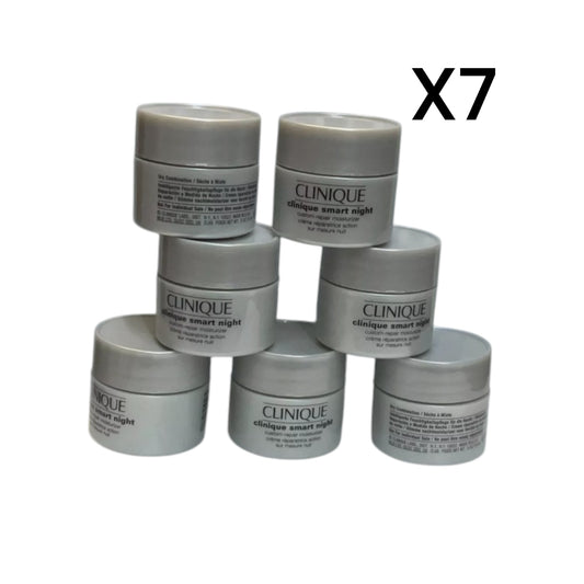 7 X CLINIQUE SMART NIGHT CUSTOM REPAIR MOISTURIZER CREAM - DRY COMBINATION-0.5X7