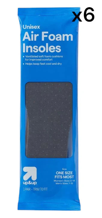 Air Foam Insoles Unisex Cut to Size 6 Count