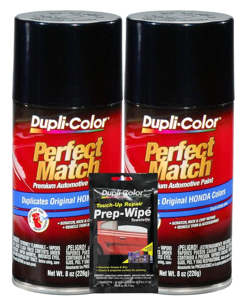 Dupli-Color Nighthawk Black Pearl Exact-Match Automotive Paint - 8 oz, Bundles