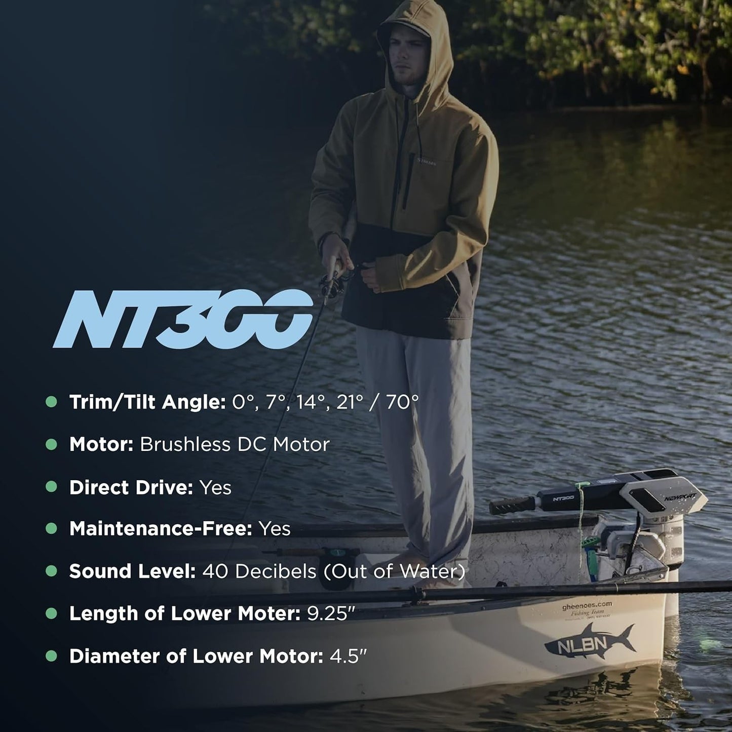 Newport NT300 Electric Outboard Motor - 3HP 1300W Brushless Direct Drive