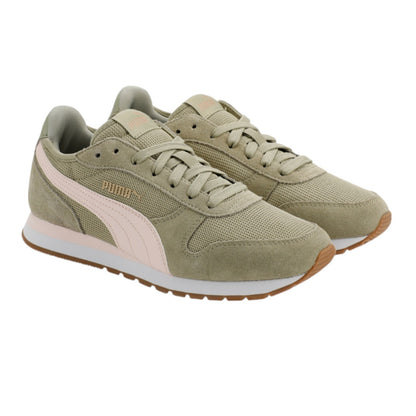 Puma Women's Jogger Sneaker Running Walking Athletic Shoes Lace Up Cream / Green
