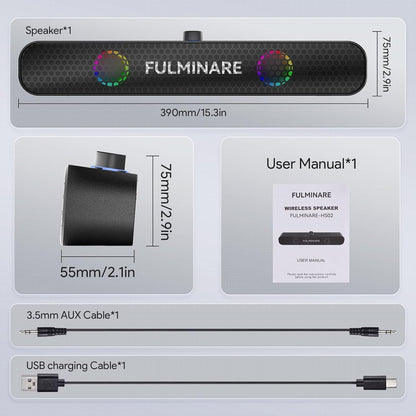 FULMINARE Bluetooth Speaker with 26W HD Sound, Portable Speaker