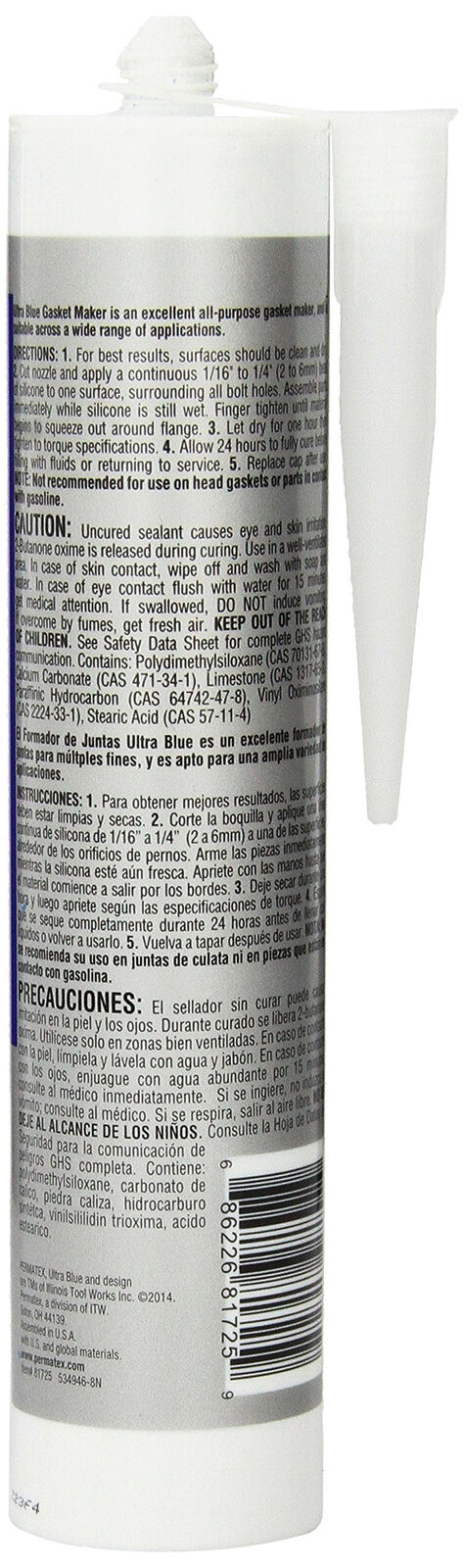 Permatex 85519-6PK Sensor-Safe Ultra Blue RTV Silicone Gasket Maker, 9.5 oz. Po