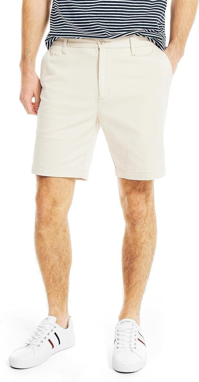 Nautica Mens Deck Shorts, 8.5" inseam, Classic Fit, Nautica Stone, 32W, NEW