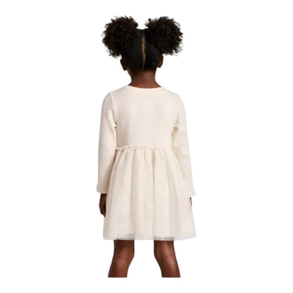 Toddler Girls' Long Sleeve Sparkle Ribbed Tulle Dress - Cat & Jack