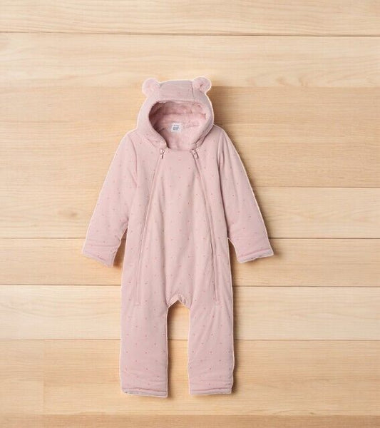 Baby Gap Baby Sherpa Bear One-Piece, Primitive Pink ,Various