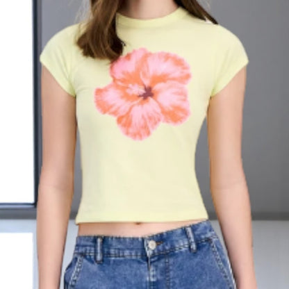 Grayson Threads, The Label Juniors' Hibiscus Graphic T-Shirt XS, S, M, L, XL