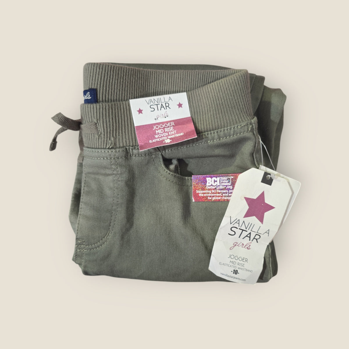 Vanilla Star Girl's Mid-Rise Jogger, Olive Green