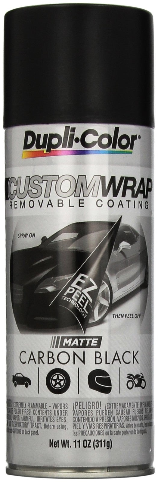 Dupli-Color ECWRC7947 Custom Wrap Matte Removable Automotive Paint – Carbon Bla
