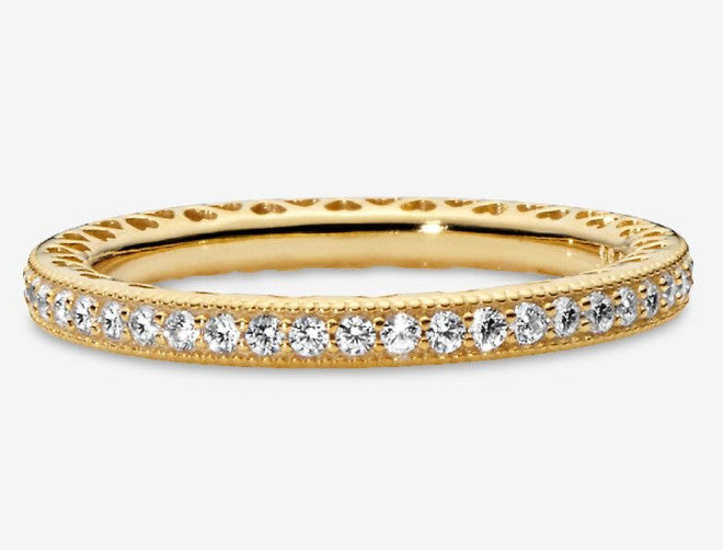 AUTHENTIC PANDORA Sparkle & Hearts Ring - SIZE 9 (168655C01-60)