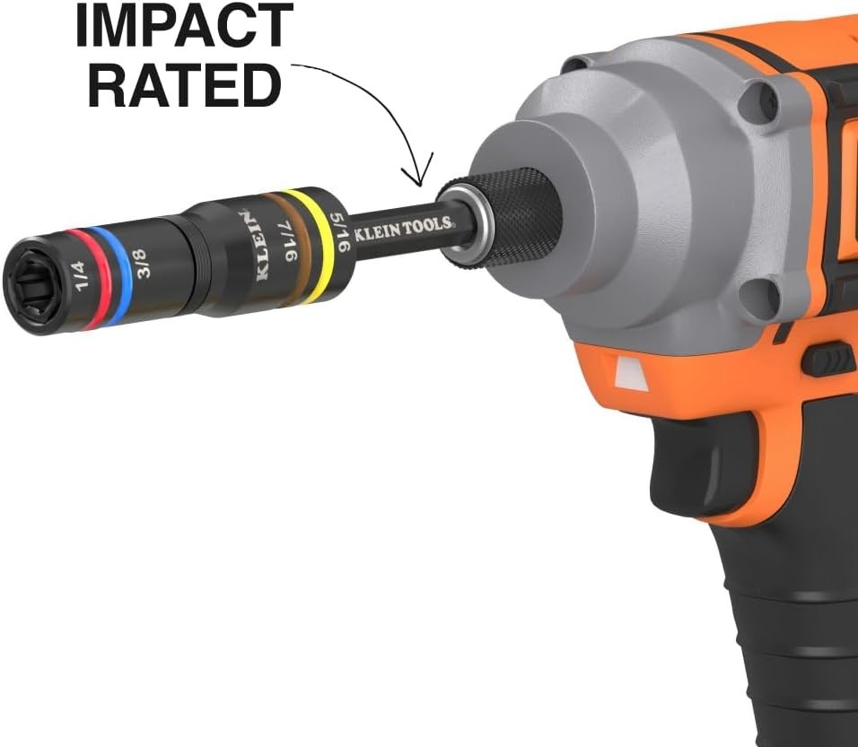 Klein Tools 652QS Quad-8 Deep-Well Heavy-Duty Impact Flip Sockets, SAE, 3 Pc.