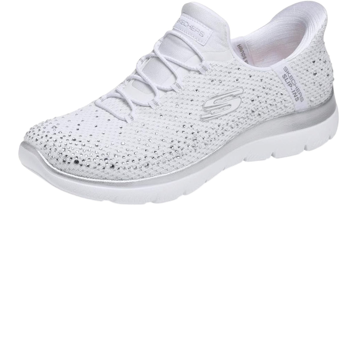Women's Skechers Slip Ins Summit Brilliant Shine Sneakers Black or White Availab
