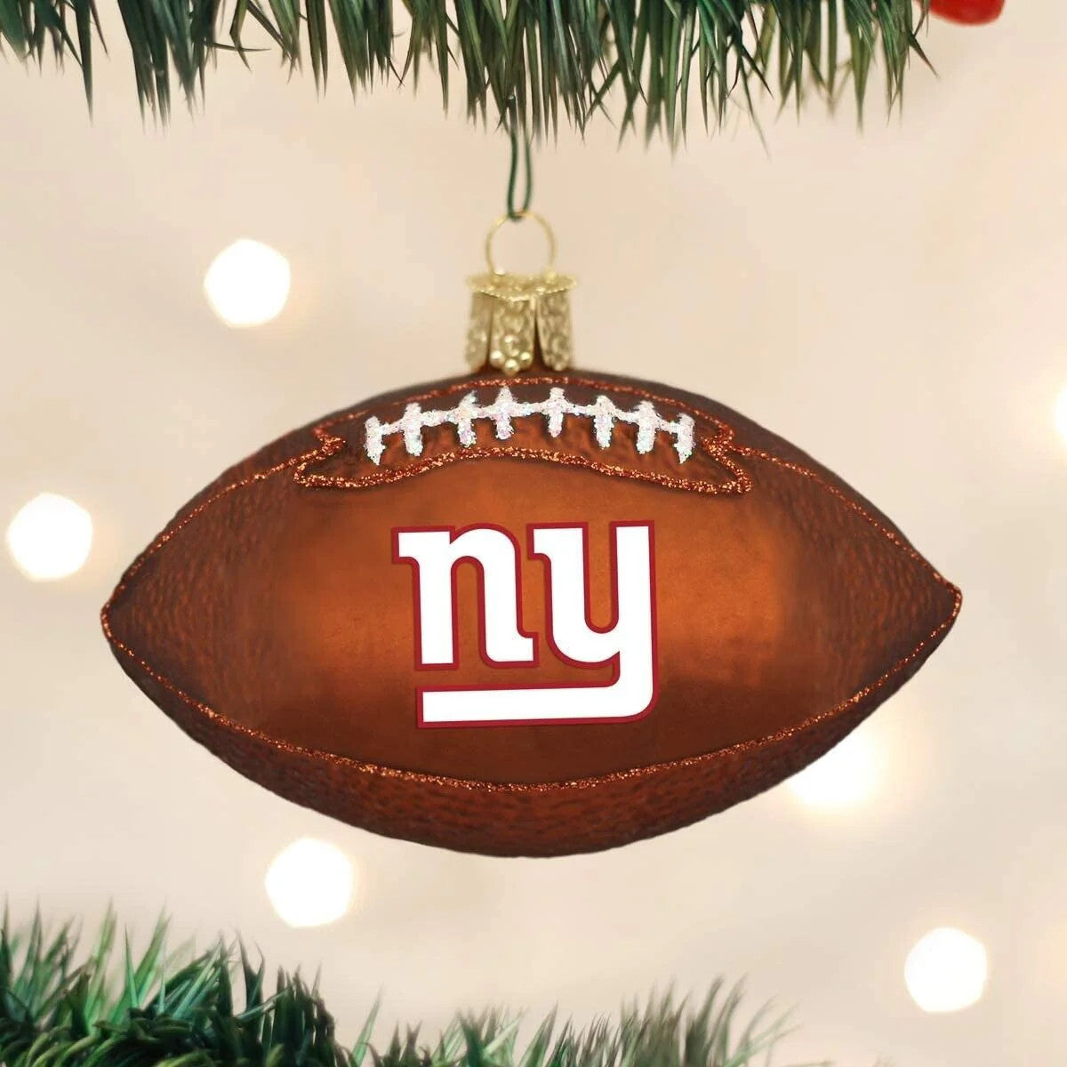 Old World Chrisas New York Giants Football Ornament For Chrisas Tree