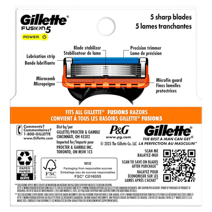 Gillette Fusion5 Power Razor Blades 4-Pack New OEM Cartridges 91321829