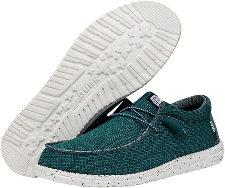 Hey Dude Wally Sport Mesh - Teal | Men's Shoes | Men's Slip on Loafers | Size 11