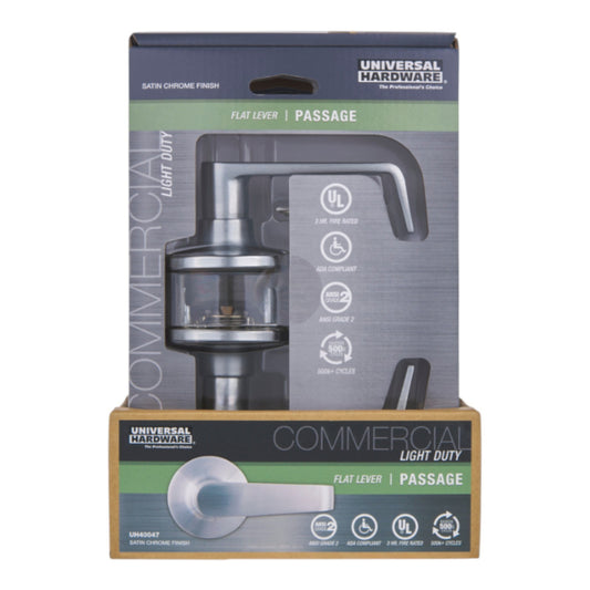 Universal Commercial 2-3/4" Satin Chrome Standard Duty Hall/Closet Door Lever