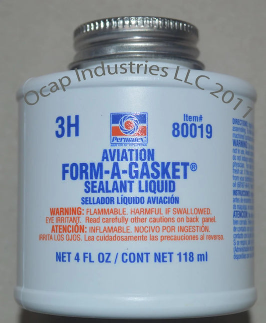 Permatex 80019 Aviation Form-A-Gasket No. 3 Sealant - 4 oz Bottle (3H)