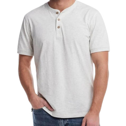 Weatherproof Vintage Men's Short Sleeve Melange Henley Shirt