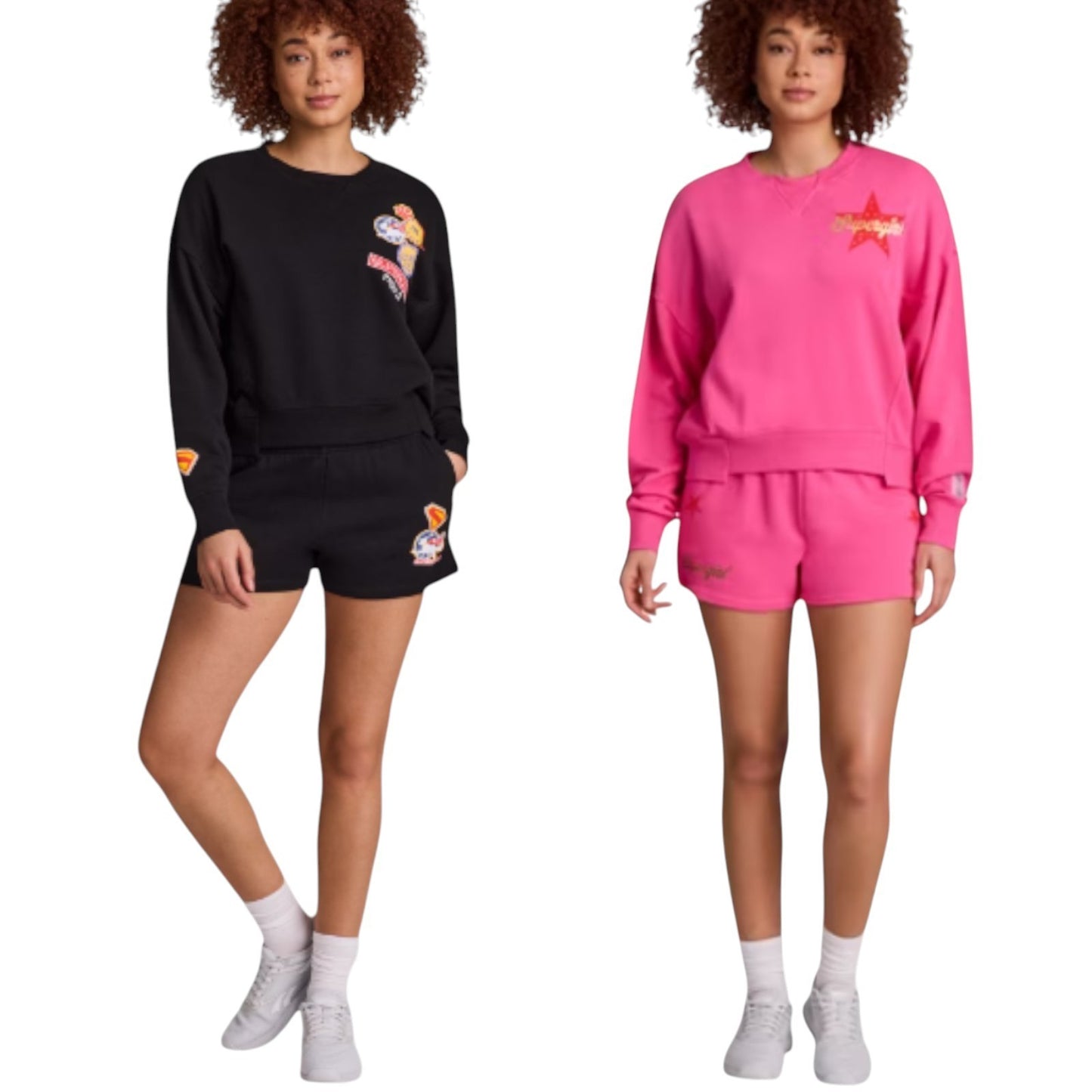 Reebok Women's Supergirl Graphic Sweatshirt & French Terry Graphic Shorts