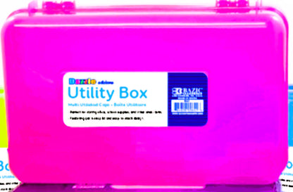 BAZICS Pencil Box Case Multipurpose Utility Box - Bright Pink