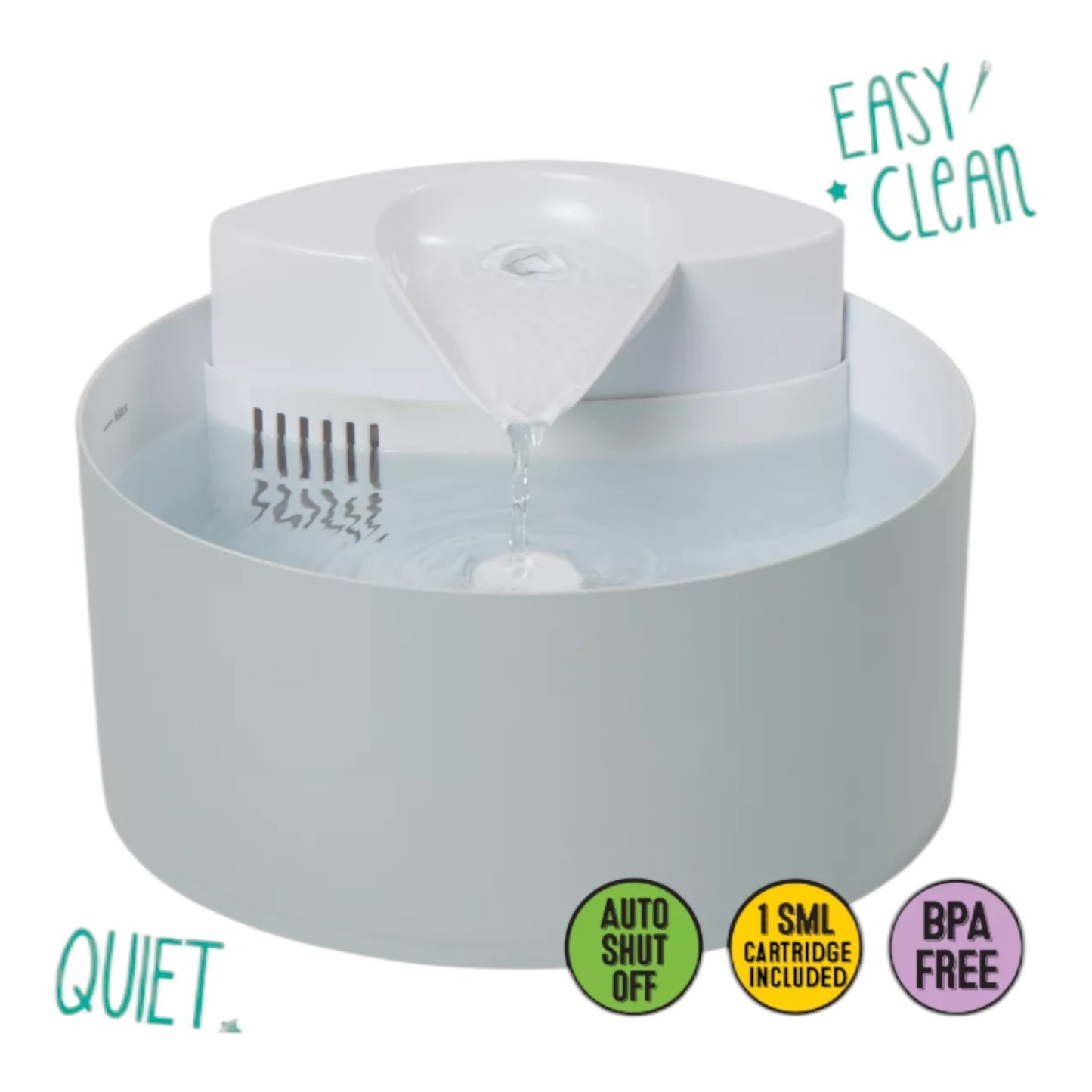 Whisker City Pet Free Fall Fountain 50 fl oz PLUS GIFTS!! PERFECT For Your Pet