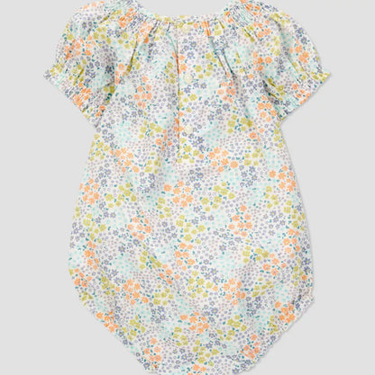 NWT Carter's Just One You Baby Girls' 2pc Floral Romper w/ Tights - Blue