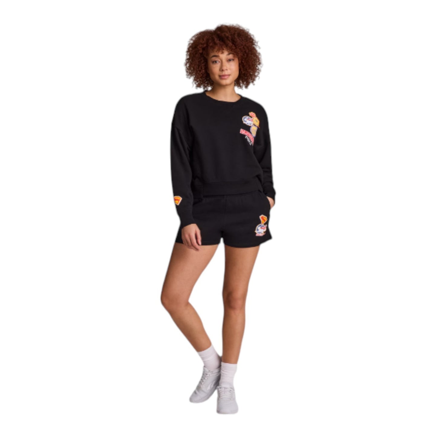 Reebok Women's Supergirl Graphic Sweatshirt & French Terry Graphic Shorts