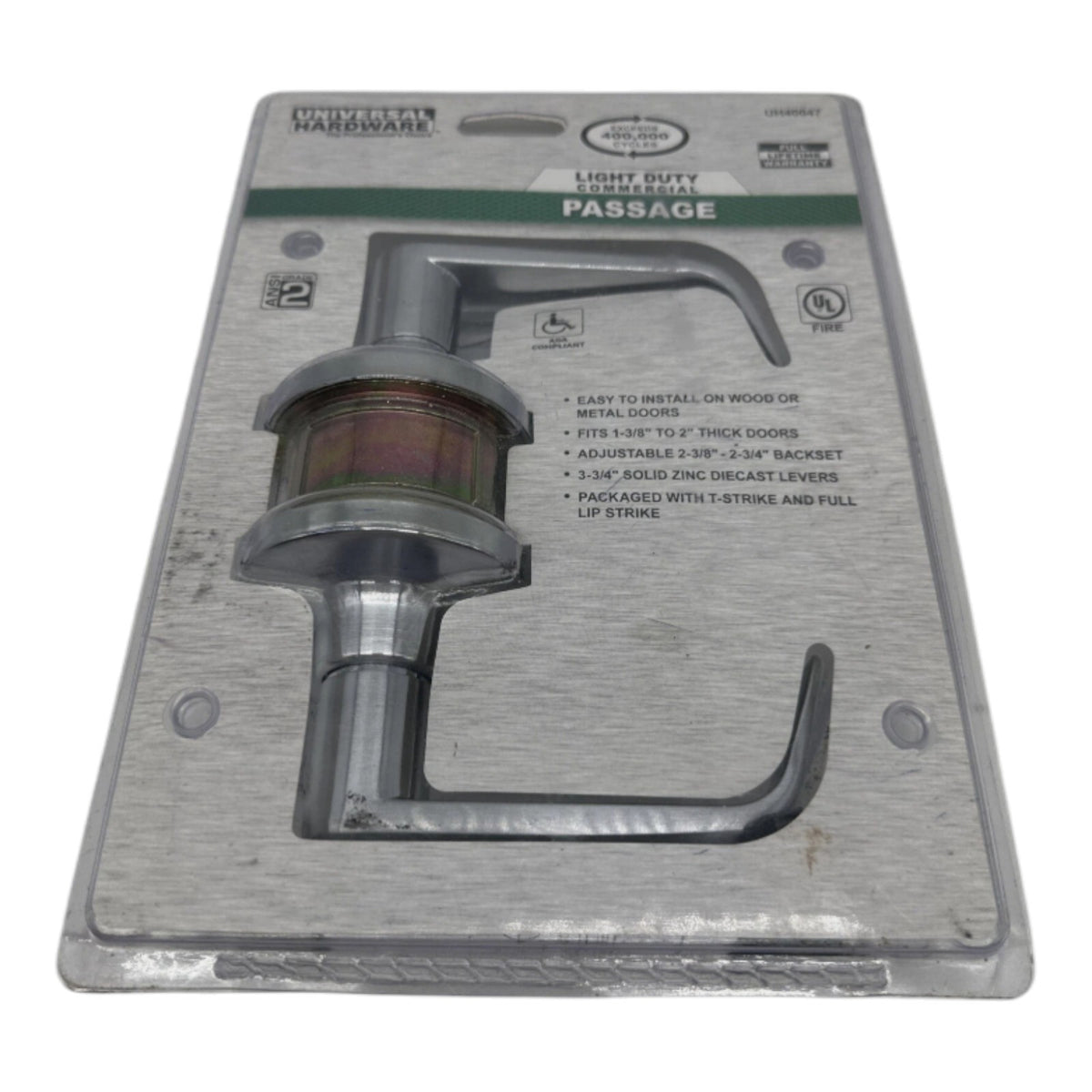 Universal Commercial 2-3/4" Satin Chrome Standard Duty Hall/Closet Door Lever