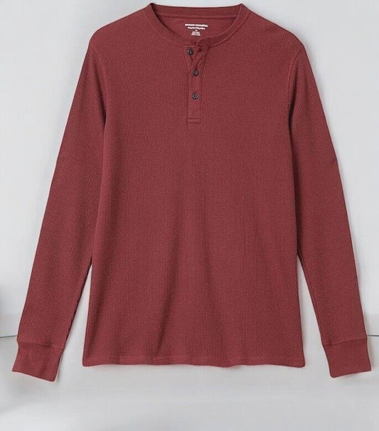 Amazon Essentials Men's Regular-Fit Long-Sleeve Waffle Henley Shirt