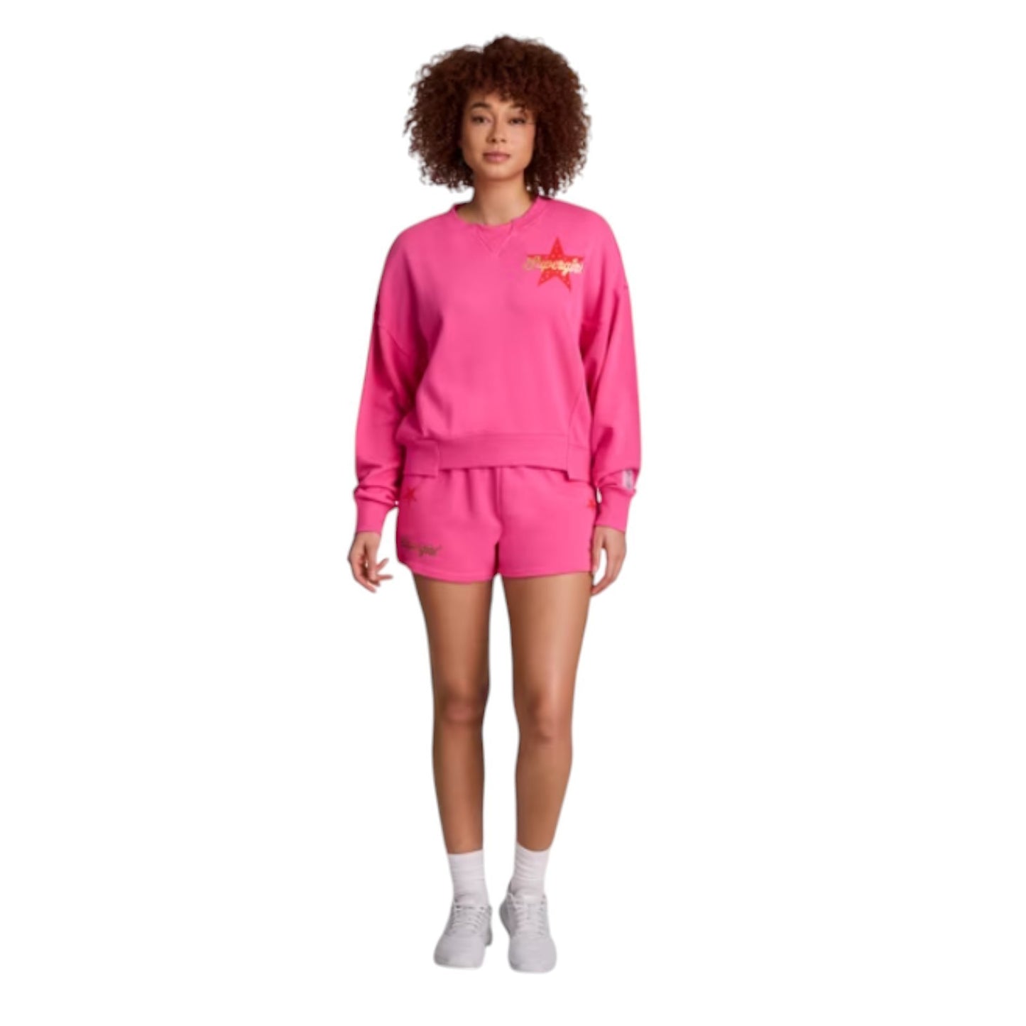 Reebok Women's Supergirl Graphic Sweatshirt & French Terry Graphic Shorts