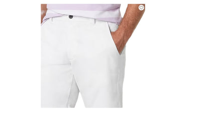 St. John's Bay Men's 9" Mid Rise Stretch Fabric Chino Shorts White, Black & Blue