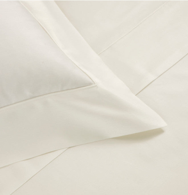 Frette Grace King Sheet Set 100% Cotton Milk Solid Color Bedroom