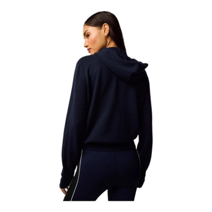 Women's Greyson Koko Full-Zip Hoodie Cashmere-Wool Zip-Up Cardigan, Maltese Blue