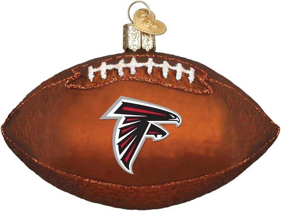 Old World Blown Glass Chrisas Ornament, Atlanta Falcons Football (#70200)