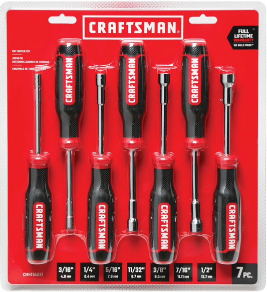 CRAFTSMAN (CMHT65081) Screwdriver Nut Driver, SAE/MM, 7-Piece Set